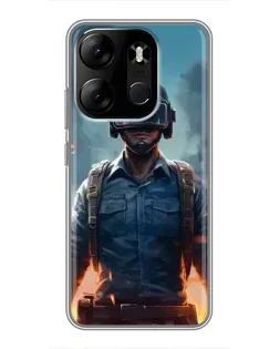 Чехол для TECNO Spark Go 2023 (BF7) с картинкой «PUBG — реалистичный герой»