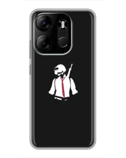 Чехол для TECNO Spark Go 2023 (BF7) с картинкой «PUBG — силуэт воина»