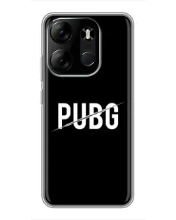 Чехол для TECNO Spark Go 2023 (BF7) с картинкой «PUBG — белый логотип»