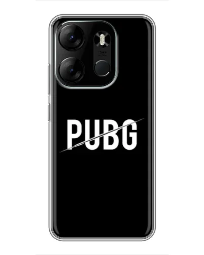 Чехол для TECNO Spark Go 2023 (BF7) с картинкой «PUBG — белый логотип»