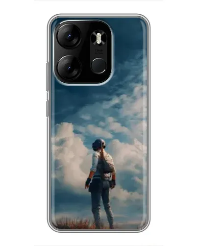 Чехол для TECNO Spark Go 2023 (BF7) с картинкой «Герой PUBG на скале»