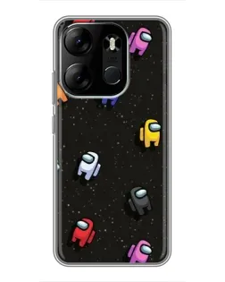 Чохол для TECNO Spark Go 2023 (BF7) з картинкою «Космічний патерн Among Us»