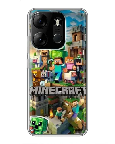 Чехол для TECNO Spark Go 2023 (BF7) с картинкой «Замок Minecraft»