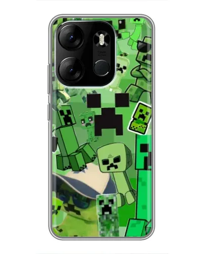 Чехол для TECNO Spark Go 2023 (BF7) с картинкой «Криперы Minecraft»