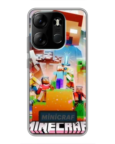 Чехол для TECNO Spark Go 2023 (BF7) с картинкой «Minecraft герои игры»