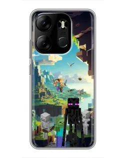 Чехол для TECNO Spark Go 2023 (BF7) с картинкой «Эндермен в лесу»