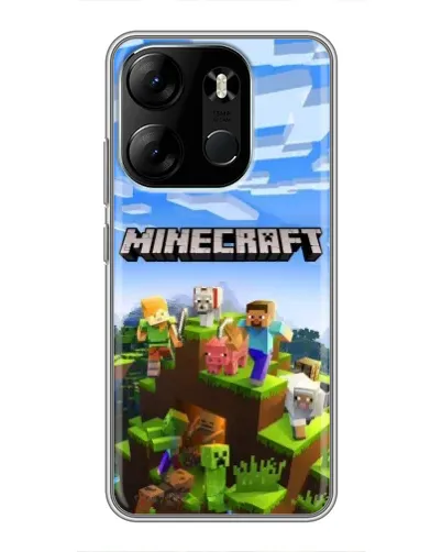 Чехол для TECNO Spark Go 2023 (BF7) с картинкой «Minecraft классический мир»