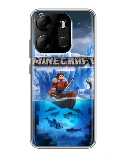 Чехол для TECNO Spark Go 2023 (BF7) с картинкой «Minecraft ледяной мир»