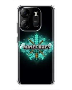 Чехол для TECNO Spark Go 2023 (BF7) с картинкой «Minecraft Diamond лого»