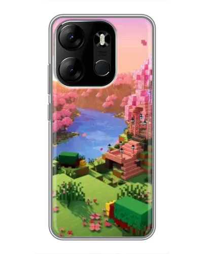Чехол для TECNO Spark Go 2023 (BF7) с картинкой «Розовое дерево Minecraft»