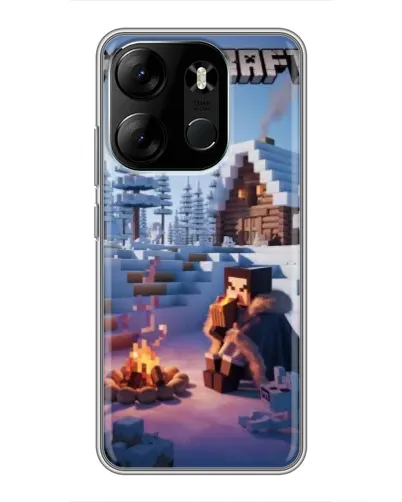Чехол для TECNO Spark Go 2023 (BF7) с картинкой «Зимний Minecraft»