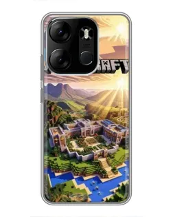 Чехол для TECNO Spark Go 2023 (BF7) с картинкой «Minecraft панорама»