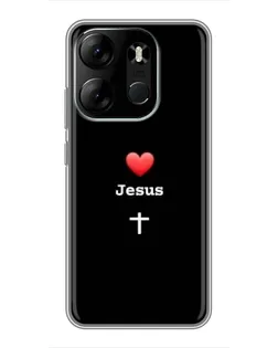 Чохол для TECNO Spark Go 2023 (BF7) з картинкою «Серце - Jesus» Чохол для TECNO Spark Go 2023 (BF7) з картинкою «Серце - Jesus»