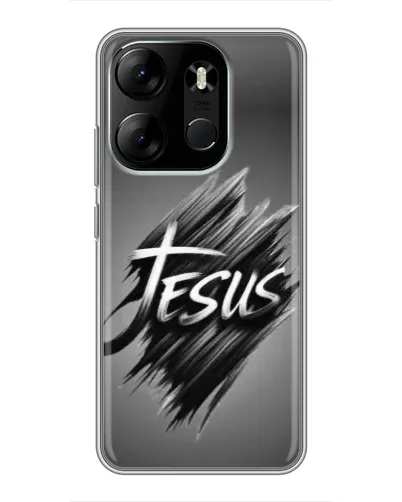 Чехол для TECNO Spark Go 2023 (BF7) с картинкой «Надпись Jesus Graffiti»
