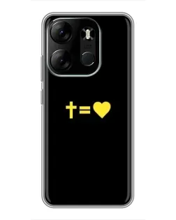 Чехол для TECNO Spark Go 2023 (BF7) с картинкой «Сердце и Крест»