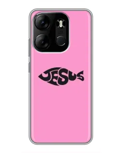 Чехол для TECNO Spark Go 2023 (BF7) с картинкой «Розовый символ  Jesus»
