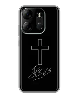 Чехол для TECNO Spark Go 2023 (BF7) с картинкой «Графический крест Jesus»