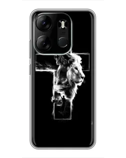 Чехол для TECNO Spark Go 2023 (BF7) с картинкой «Сияющий крест Jesus»