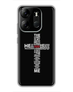 Чехол для TECNO Spark Go 2023 (BF7) с картинкой «Текстовый крест»