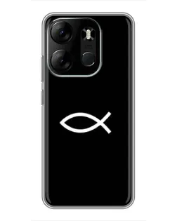 Чехол для TECNO Spark Go 2023 (BF7) с картинкой «Символ рыбы Jesus»