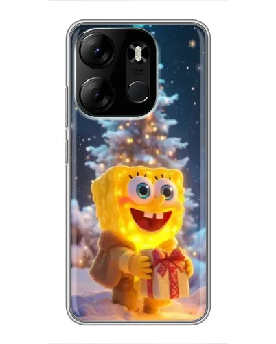Чохол для TECNO Spark Go 2023 (BF7) з картинкою «Різдвяний Спанч Боб» Чохол для TECNO Spark Go 2023 (BF7) з картинкою «Різдвяний Спанч Боб»