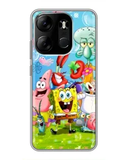 Чохол для TECNO Spark Go 2023 (BF7) з картинкою «Губка Боб та друзі»