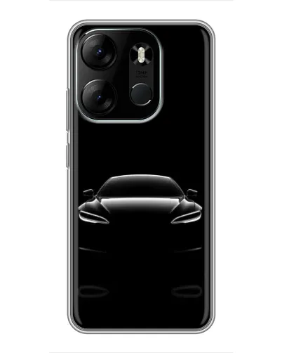 Чехол для TECNO Spark Go 2023 (BF7) с картинкой «Силуэт Tesla Night»