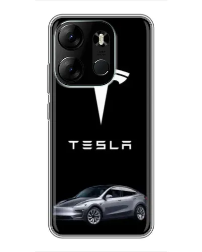 Чехол для TECNO Spark Go 2023 (BF7) с картинкой «Tesla Model Y»
