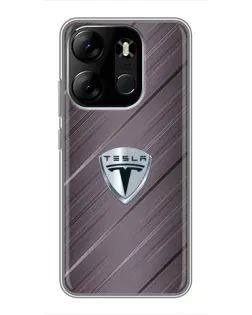 Чехол для TECNO Spark Go 2023 (BF7) с картинкой «Металлическая текстура Tesla»