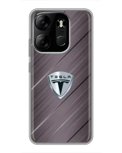 Чехол для TECNO Spark Go 2023 (BF7) с картинкой «Металлическая текстура Tesla»