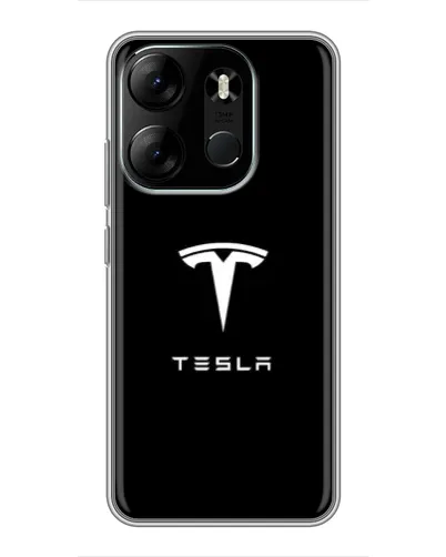 Чехол для TECNO Spark Go 2023 (BF7) с картинкой «Tesla White Logo»