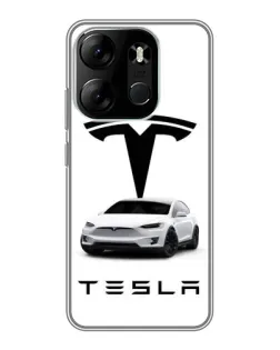Чехол для TECNO Spark Go 2023 (BF7) с картинкой «Tesla White Style»