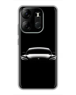 Чехол для TECNO Spark Go 2023 (BF7) с картинкой «Фары Tesla Night»