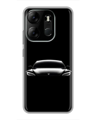 Чехол для TECNO Spark Go 2023 (BF7) с картинкой «Фары Tesla Night»