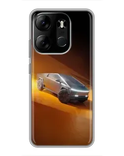 Чехол для TECNO Spark Go 2023 (BF7) с картинкой «Cybertruck в пустыне»