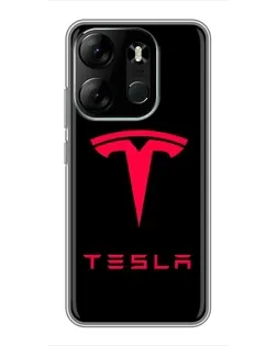 Чехол для TECNO Spark Go 2023 (BF7) с картинкой «Tesla Red Logo»