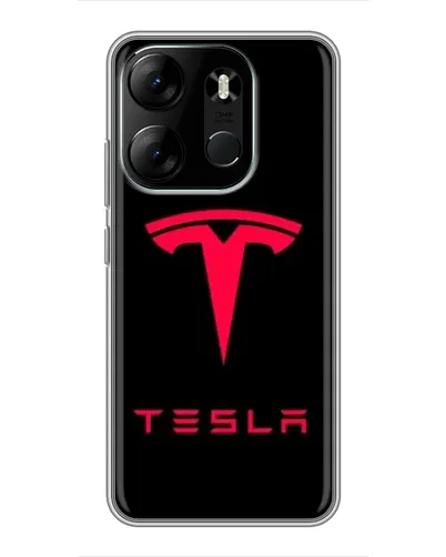 Чехол для TECNO Spark Go 2023 (BF7) с картинкой «Tesla Red Logo»