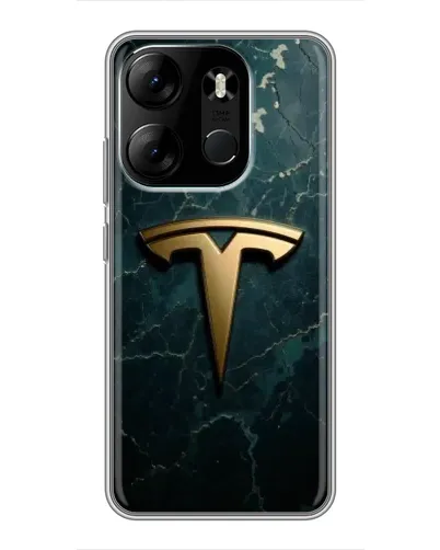 Чехол для TECNO Spark Go 2023 (BF7) с картинкой «Мраморная Tesla Gold»