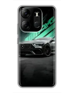 Чехол для TECNO Spark Go 2023 (BF7) с картинкой «Темный Mercedes AMG»