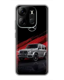 Чехол для TECNO Spark Go 2023 (BF7) с картинкой «Mercedes G-Class красный»