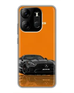 Чехол для TECNO Spark Go 2023 (BF7) с картинкой «Оранжевый Mercedes AMG»