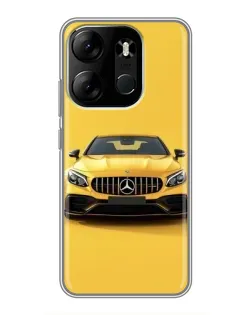 Чехол для TECNO Spark Go 2023 (BF7) с картинкой «Желтый Mercedes GT»