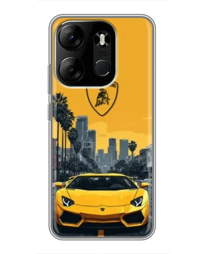 Чохол для TECNO Spark Go 2023 (BF7) з картинкою «Жовтий Lamborghini місто»
