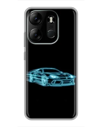 Чохол для TECNO Spark Go 2023 (BF7) з картинкою «Неоновий контур Lamborghini»