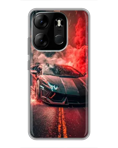 Чохол для TECNO Spark Go 2023 (BF7) з картинкою «Lamborghini червоний дим»