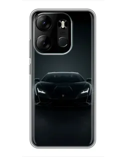 Чохол для TECNO Spark Go 2023 (BF7) з картинкою «Чорний Lamborghini Aventador»