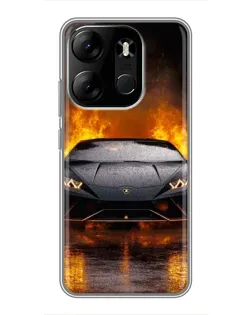 Чохол для TECNO Spark Go 2023 (BF7) з картинкою «Lamborghini у вогні»