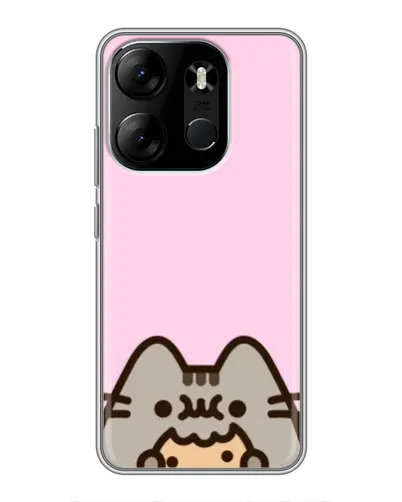 Чехол для TECNO Spark Go 2023 (BF7) с картинкой «Pusheen и печенье»