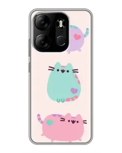 Чехол для TECNO Spark Go 2023 (BF7) с картинкой «Pusheen трио»