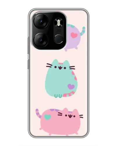 Чехол для TECNO Spark Go 2023 (BF7) с картинкой «Pusheen трио»